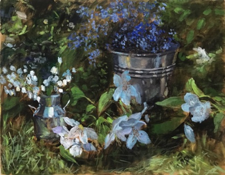 "In Shiny Garden Pots" 46 x 36cm
£495 framed £425 unframed